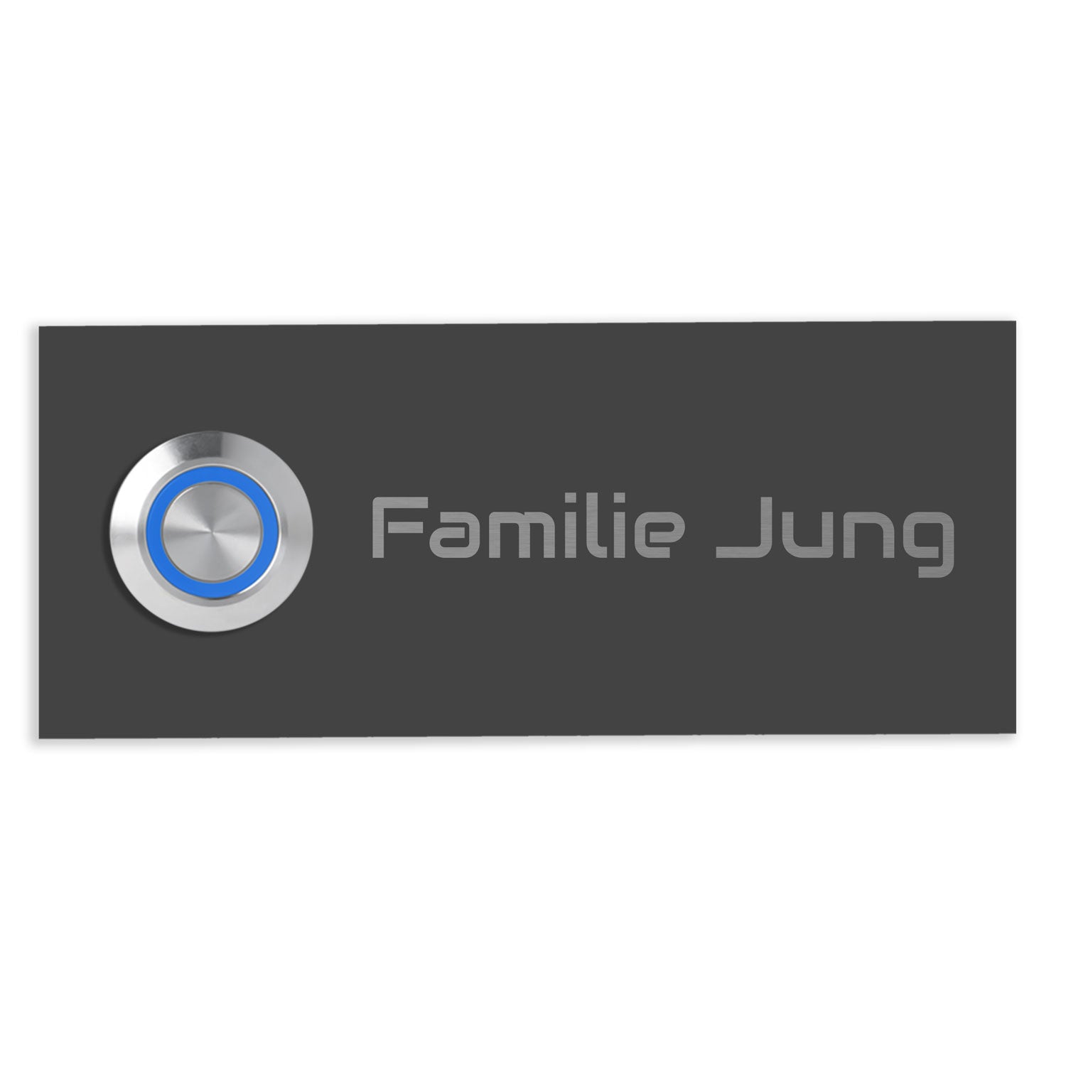 Edelstahl unterputz Türklingel Mainz, Anthrazit RAL 7016 pulverbeschichtet, individuell personalisierbar