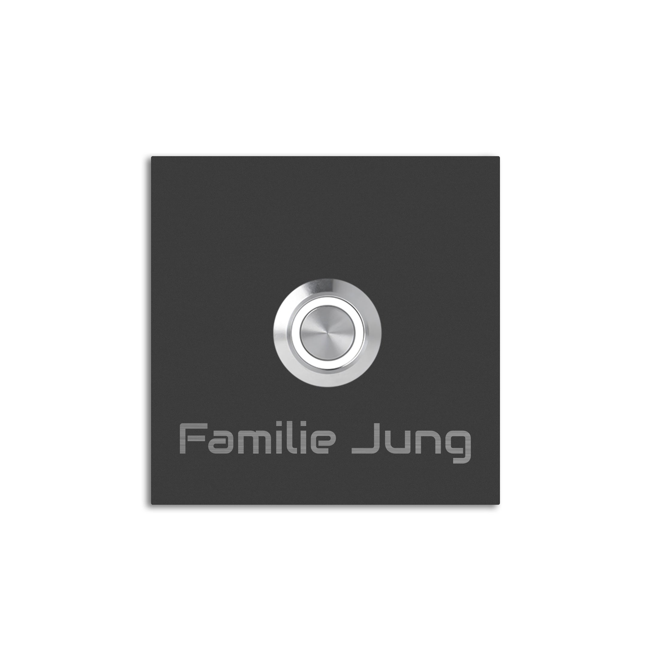 Unterputz Türklingel München Anthrazit RAL 7016 pulverbeschichtet , individuell personalisierbar.