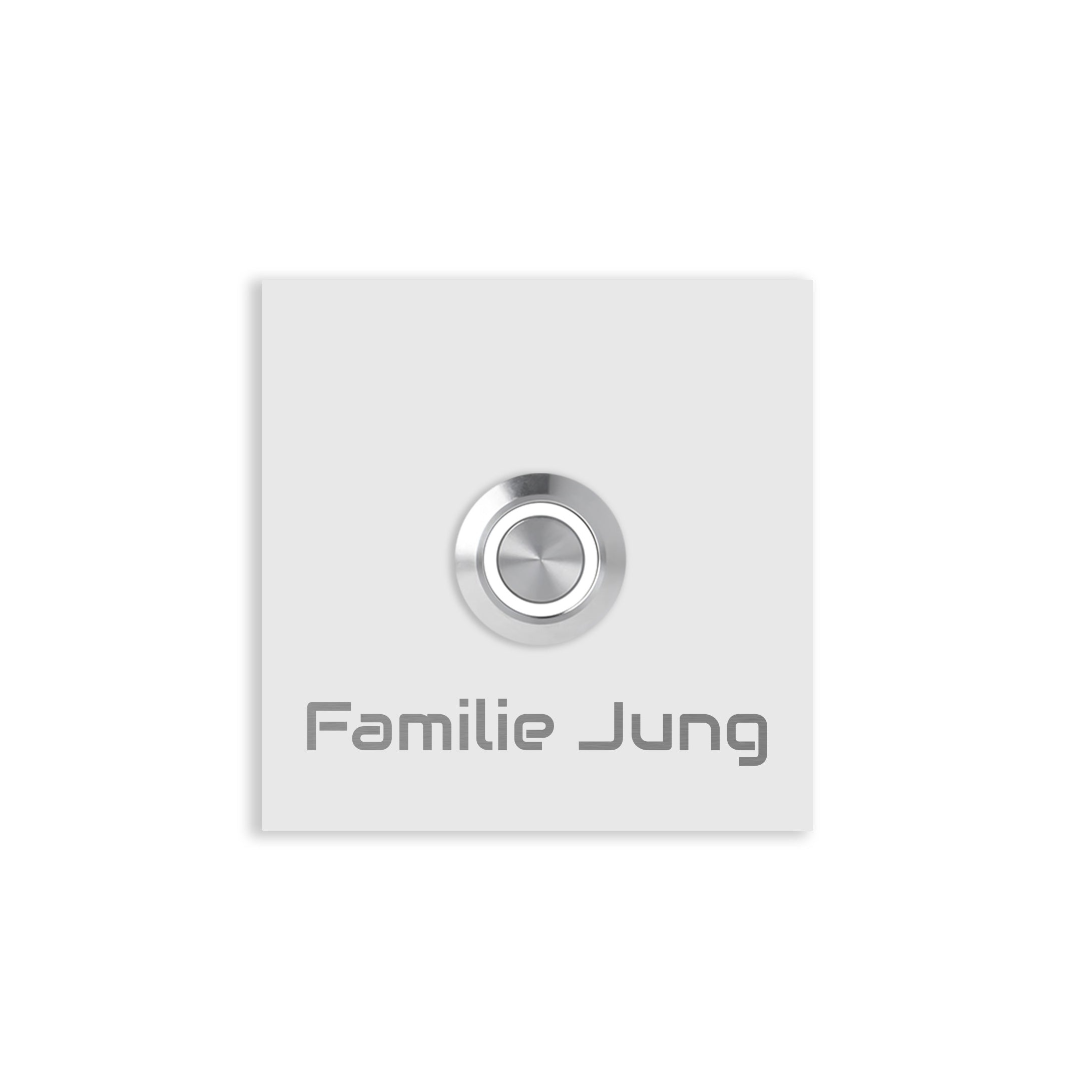 Unterputz Türklingel München, Weiß RAL9016 pulverbeschichtet, individuell personalisierbar